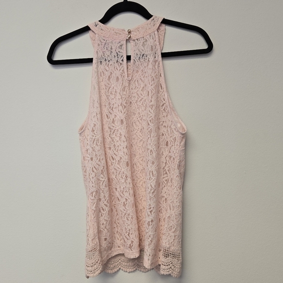 Love on a hanger Lace Halter top Pink L - Picture 2 of 8
